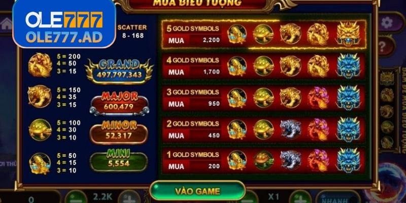 Chế độ biểu tượng vàng và chế độ mua thưởng