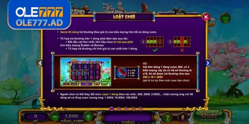 Quy tắc tham gia của thanh xà bạch xà Ole777